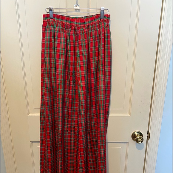 Hand Crafted Dresses & Skirts - Handmade Floor Length Red Plaid Skirt SIZE SMALL
